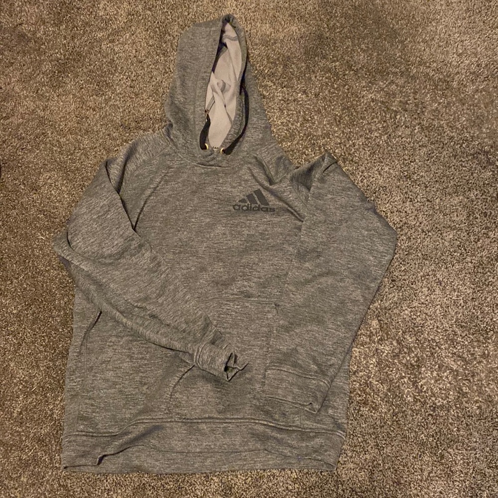 Large adidas charcoal grey hoodie !!
